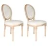 Lot De 2 Chaises Design "Eleonor" 96cm Beige