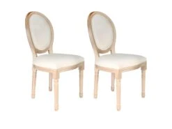Lot De 2 Chaises Design "Eleonor" 96cm Beige