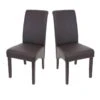 Set De 2 Chaises De Salle à Manger En Synthétique Marron Mat Pieds Foncés CDS04025 -Deco.fr Soldes Boutique chaise 15777897