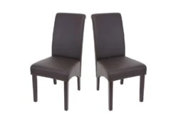 Set De 2 Chaises De Salle à Manger En Synthétique Marron Mat Pieds Foncés CDS04025