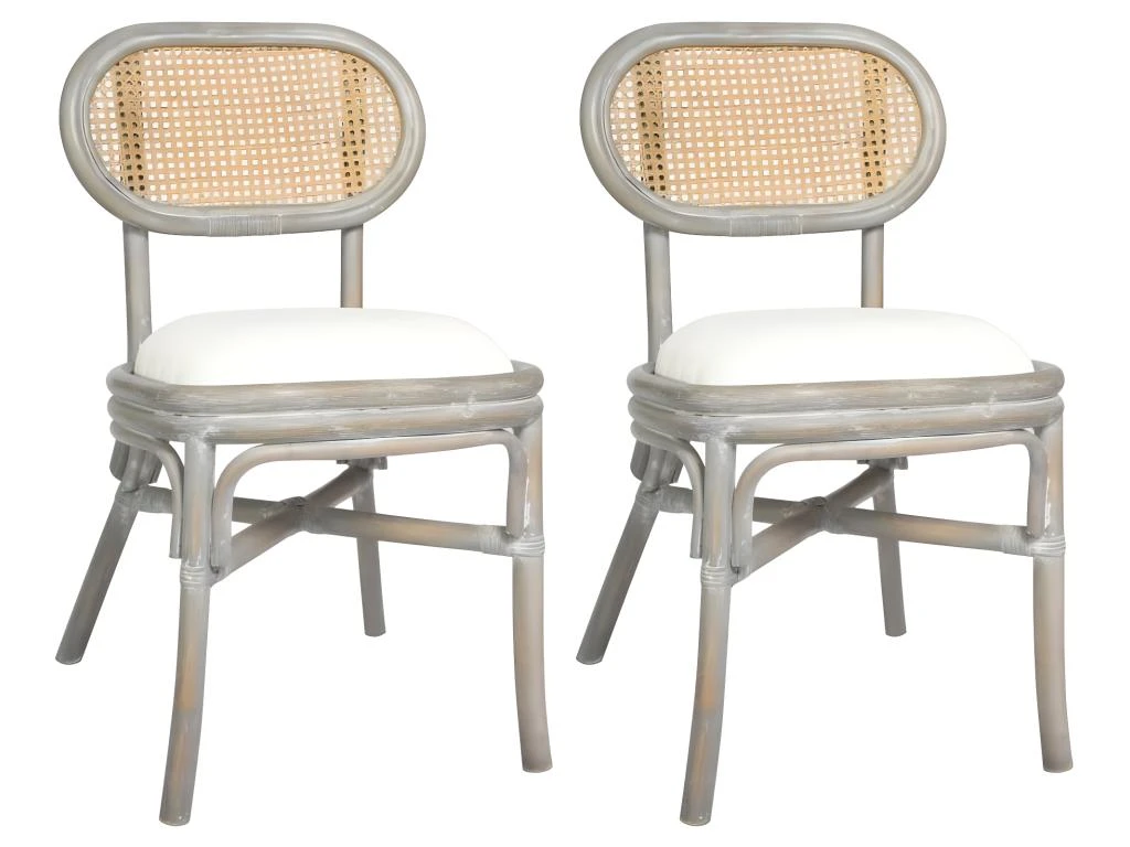 Lot De 2 Chaises De Salle à Manger Cuisine Design Classique Lin Gris CDS020563 1 Lot De 2 Chaises De Salle à Manger Cuisine Design Classique Lin Gris CDS020563