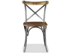 Lot De 6 Chaises De Salle à Manger Cuisine Design Industriel Bois De Manguier Massif Et Acier CDS022103 -Deco.fr Soldes Boutique chaise 15778059