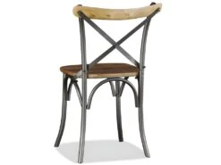 Lot De 6 Chaises De Salle à Manger Cuisine Design Industriel Bois De Manguier Massif Et Acier CDS022103 -Deco.fr Soldes Boutique chaise 15778061