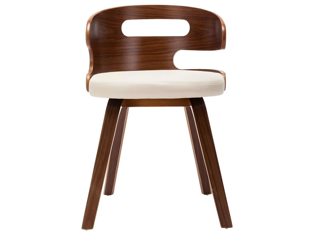 Lot De 6 Chaises De Salle à Manger Cuisine Design élégant Bois Courbé Et Synthétique Crème CDS022350 2 Lot De 6 Chaises De Salle à Manger Cuisine Design élégant Bois Courbé Et Synthétique Crème CDS022350 – Image 2