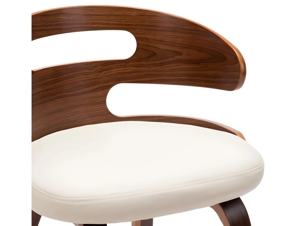 Lot De 6 Chaises De Salle à Manger Cuisine Design élégant Bois Courbé Et Synthétique Crème CDS022350 5 Lot De 6 Chaises De Salle à Manger Cuisine Design élégant Bois Courbé Et Synthétique Crème CDS022350 – Image 5