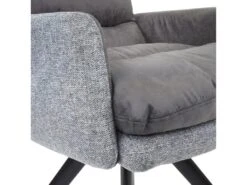 6x Chaises De Salle à Manger Fauteuil Lounge Avec Accoudoir Confortable Rotative En Tissu Gris Clair 04_0000860 -Deco.fr Soldes Boutique chaise 15778087