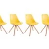 Lot De 4 Chaises De Salle à Manger Scandinave Synthétique Jaune Pieds Bois CDS10122 -Deco.fr Soldes Boutique chaise 15779263