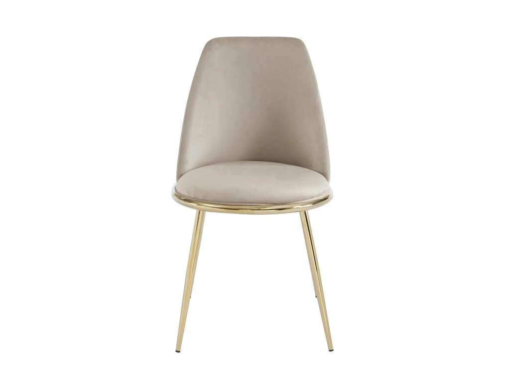 Lot De 6 Chaises En Velours Et Métal Doré - Beige - NEBINA De Pascal MORABITO 4 Lot De 6 Chaises En Velours Et Métal Doré - Beige - NEBINA De Pascal MORABITO – Image 4
