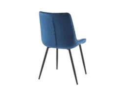 Lot De 2 Chaises Matelassées - Velours Et Métal Noir - Bleu Nuit - OLLUA -Deco.fr Soldes Boutique chaise 15854195