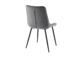 Lot De 2 Chaises Matelassées - Velours Et Métal Noir - Gris - OLLUA -Deco.fr Soldes Boutique chaise 15854261