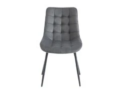 Lot De 6 Chaises Matelassées - Velours Et Métal Noir - Gris - OLLUA -Deco.fr Soldes Boutique chaise 15854277
