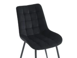 Lot De 6 Chaises Matelassées - Velours Et Métal Noir - Noir - OLLUA 12 Lot De 6 Chaises Matelassées - Velours Et Métal Noir - Noir - OLLUA -Deco.fr Soldes Boutique chaise 15854315