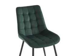 Lot De 2 Chaises Matelassées - Velours Et Métal Noir - Vert - OLLUA -Deco.fr Soldes Boutique chaise 15854347