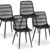 Lot De 4 Chaises Salon Salle à Manger Restaurants, Les Cafés, Les Bureaux Et Les Salles D'attente 150 Kg Max Noir 14_0006003 -Deco.fr Soldes Boutique chaise 15859637