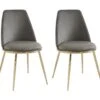 Lot De 2 Chaises En Velours Et Métal Doré - Gris - NEBINA De Pascal MORABITO -Deco.fr Soldes Boutique chaise 15862325