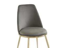 Lot De 6 Chaises En Velours Et Métal Doré - Gris - NEBINA De Pascal MORABITO -Deco.fr Soldes Boutique chaise 15862337