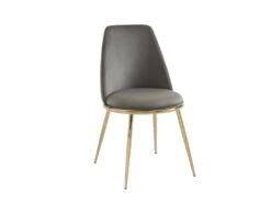 Lot De 6 Chaises En Velours Et Métal Doré - Gris - NEBINA De Pascal MORABITO -Deco.fr Soldes Boutique chaise 15862339