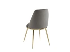Lot De 6 Chaises En Velours Et Métal Doré - Gris - NEBINA De Pascal MORABITO -Deco.fr Soldes Boutique chaise 15862341