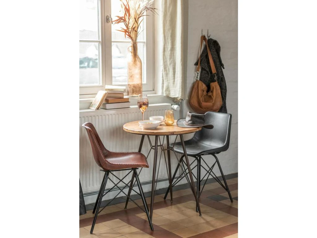 Chaise Loft Cuir Metal Noir Benarkin 2 Chaise Loft Cuir Metal Noir Benarkin – Image 2