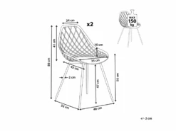 Lot De 2 Chaises De Salle à Manger Noires CANTON -Deco.fr Soldes Boutique chaise 16268385