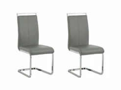 Lot De 2 Chaises De Salle à Manger En Cuir PU Gris GREEDIN