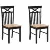 Lot De 2 Chaises Noires Et Marron HOUSTON
