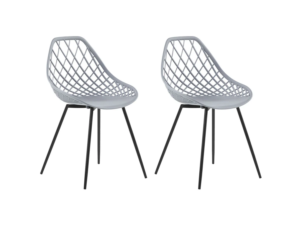 Lot De 2 Chaises De Salle à Manger Gris Clair CANTON 1 Lot De 2 Chaises De Salle à Manger Gris Clair CANTON