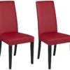 Lot De 2 Chaises TACOMA - Simili Rouge & Pieds Noirs -Deco.fr Soldes Boutique chaise 171545