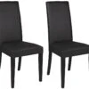 Lot De 2 Chaises TACOMA - Simili Noir & Pieds Noirs -Deco.fr Soldes Boutique chaise 171562