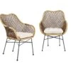 Lot De 2 Chaises En Rotin - Naturel/Brun Foncé -Deco.fr Soldes Boutique chaise 17568209