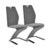 Lot De 2 Chaises Design En Velours - Gris