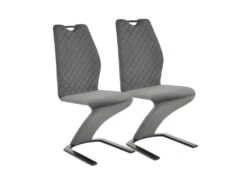 Lot De 2 Chaises Design En Velours - Gris