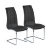 Lot De 2 Chaises AUDE En Cuir Synthétique - Noir