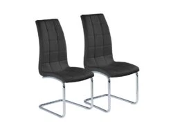 Lot De 2 Chaises AUDE En Cuir Synthétique - Noir