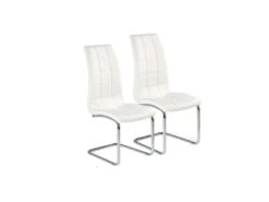 Lot De 2 Chaises AUDE En Cuir Synthétique - Blanc