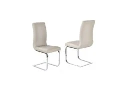 Lot De 2 Chaises En Cuir Synthétique - Cappuccino