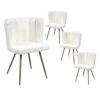 FJARD - Lot De 4 Fauteuils Blanc Tissu Bouclettes 7 FJARD - Lot De 4 Fauteuils Blanc Tissu Bouclettes -Deco.fr Soldes Boutique chaise 17590875