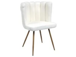 FJARD - Lot De 6 Fauteuils Blanc Tissu Bouclettes -Deco.fr Soldes Boutique chaise 17590887