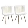 FJARD - Lot De 2 Fauteuils Blanc Tissu Bouclettes 4 FJARD - Lot De 2 Fauteuils Blanc Tissu Bouclettes -Deco.fr Soldes Boutique chaise 17590891