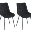 Lot De 2 Chaises Matelassées - Velours Et Métal Noir - Noir - OLLUA -Deco.fr Soldes Boutique chaise 17621385