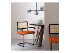 Duo De Chaises à Accoudoirs Métal/Rotin/Orange - MARIETTE 7 Duo De Chaises à Accoudoirs Métal/Rotin/Orange - MARIETTE -Deco.fr Soldes Boutique chaise 17626385