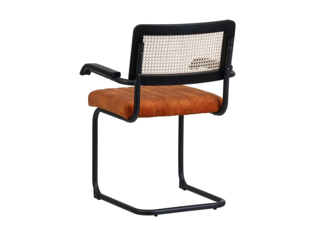 Duo De Chaises à Accoudoirs Métal/Rotin/Orange - MARIETTE 5 Duo De Chaises à Accoudoirs Métal/Rotin/Orange - MARIETTE – Image 5