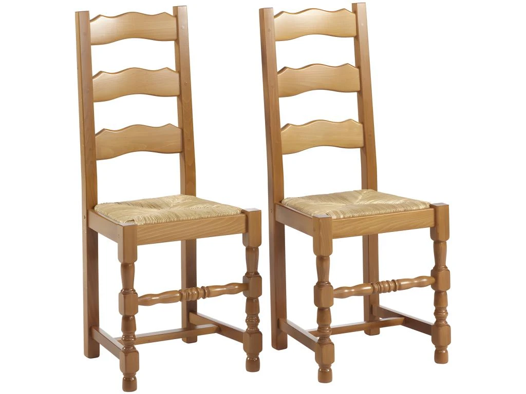 Lot De 2 Chaises SEGUIN - Hêtre Massif & Assise En Paille De Seigle 1 Lot De 2 Chaises SEGUIN - Hêtre Massif & Assise En Paille De Seigle