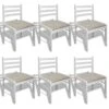 Lot De 6 Chaises De Salle à Manger Cuisine Design Classique Bois Solide Et Velours Blanc CDS022154 -Deco.fr Soldes Boutique chaise 17690855