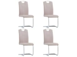 Lot De 4 Chaises De Salle à Manger Cuisine Cantilever Design Moderne Synthétique Cappuccino CDS021356