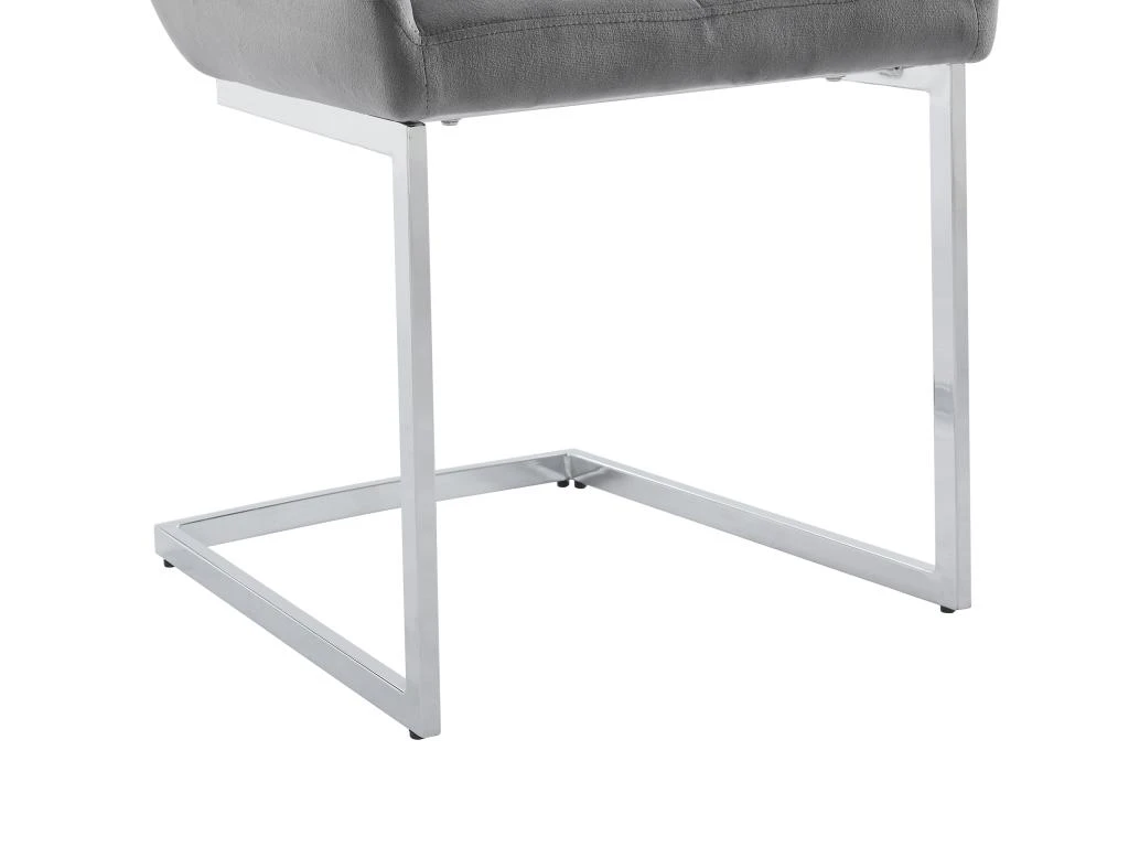 Lot De 2 Chaises En Velours Et Métal - Gris - BERLONA 7 Lot De 2 Chaises En Velours Et Métal - Gris - BERLONA – Image 7