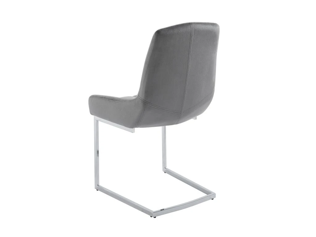 Lot De 6 Chaises En Velours Et Métal - Gris - BERLONA 4 Lot De 6 Chaises En Velours Et Métal - Gris - BERLONA – Image 4