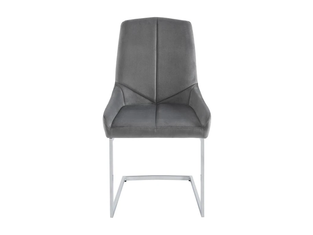 Lot De 6 Chaises En Velours Et Métal - Gris - BERLONA 3 Lot De 6 Chaises En Velours Et Métal - Gris - BERLONA – Image 3