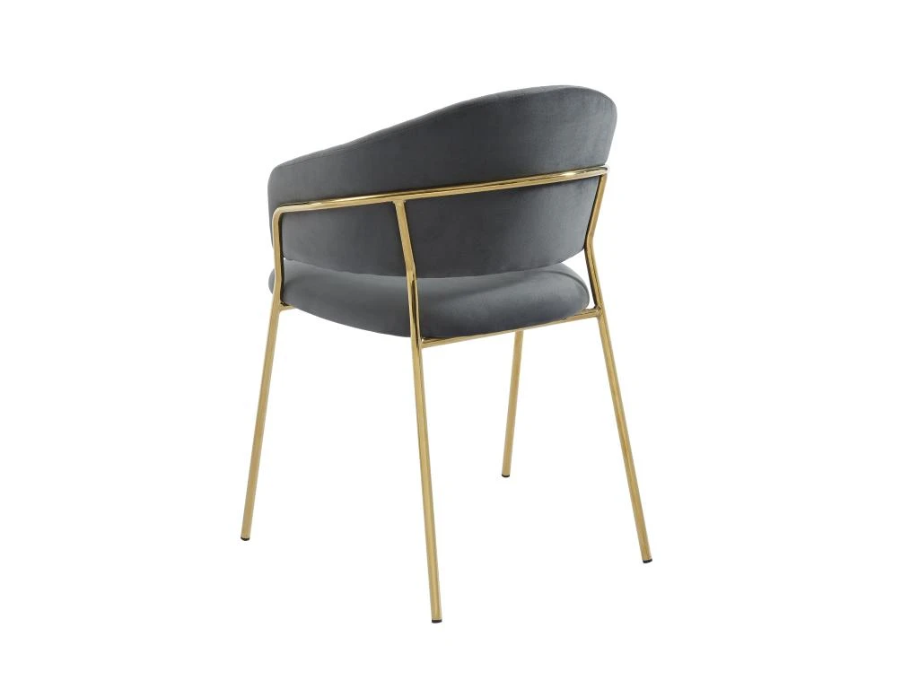 Lot De 2 Chaises En Velours Et Métal Doré - Gris - MADOLIA De Pascal MORABITO 7 Lot De 2 Chaises En Velours Et Métal Doré - Gris - MADOLIA De Pascal MORABITO – Image 7