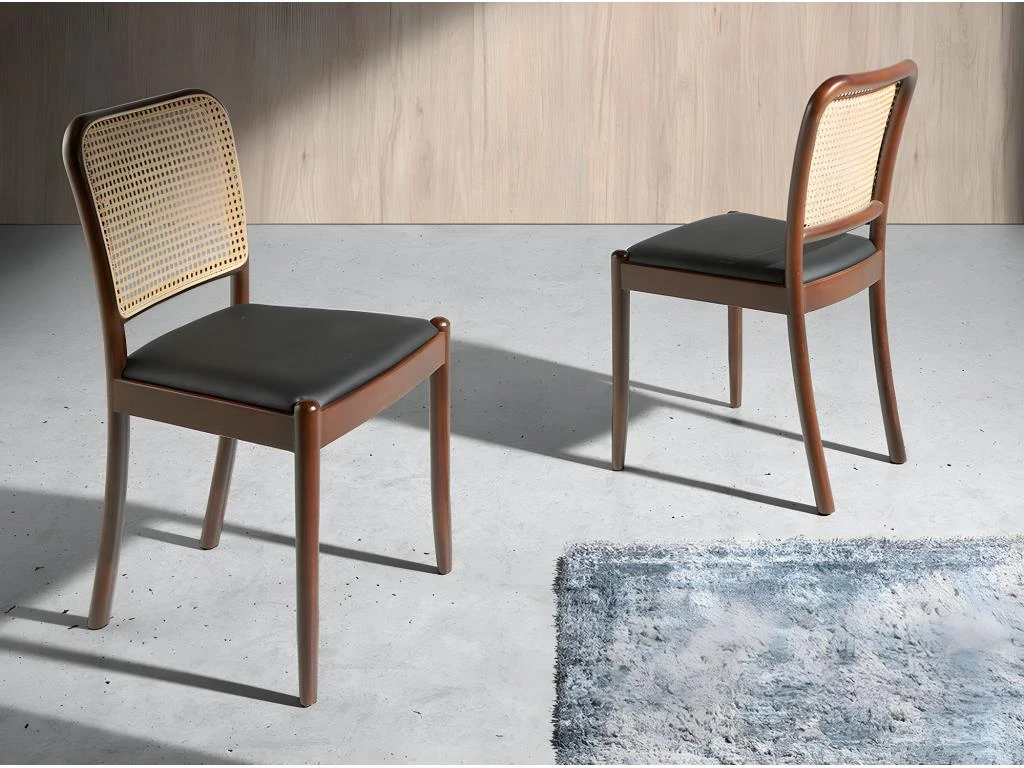 Chaise En Simili Cuir Et Rotin 4094 ANGEL CERDA 3 Chaise En Simili Cuir Et Rotin 4094 ANGEL CERDA â Image 3